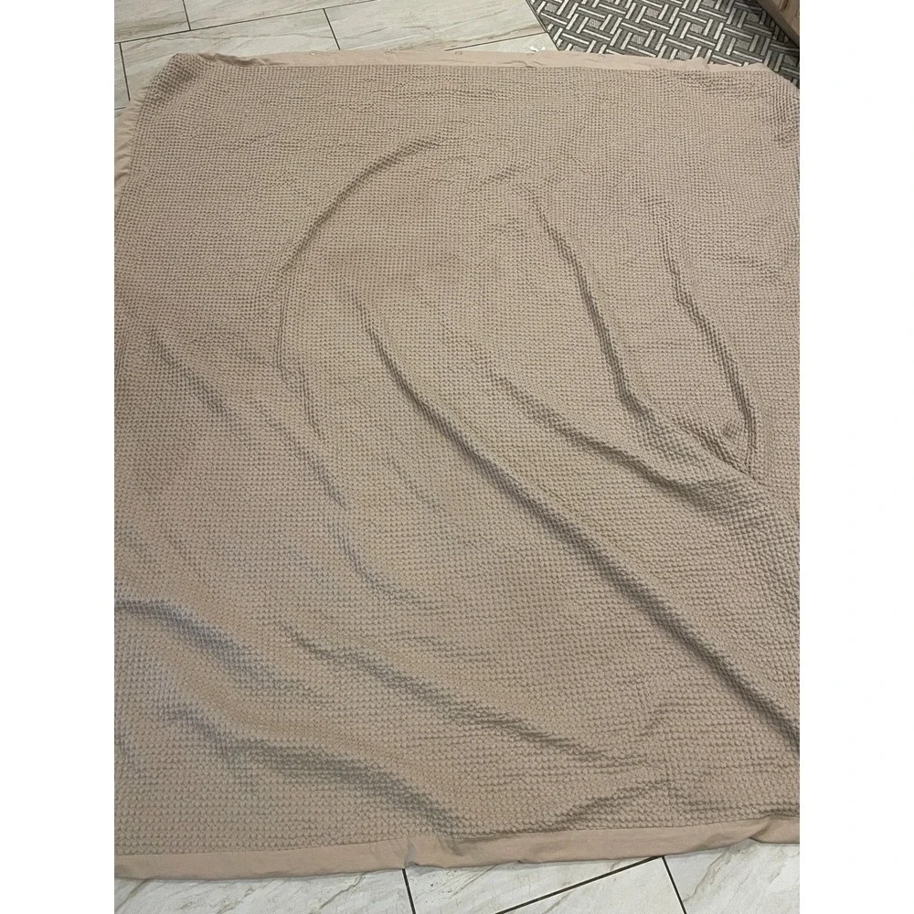 Bedsure Duvet Cover Unisex 82x86‎ Tan Excellent Waffle Weave 100% Cotton Button